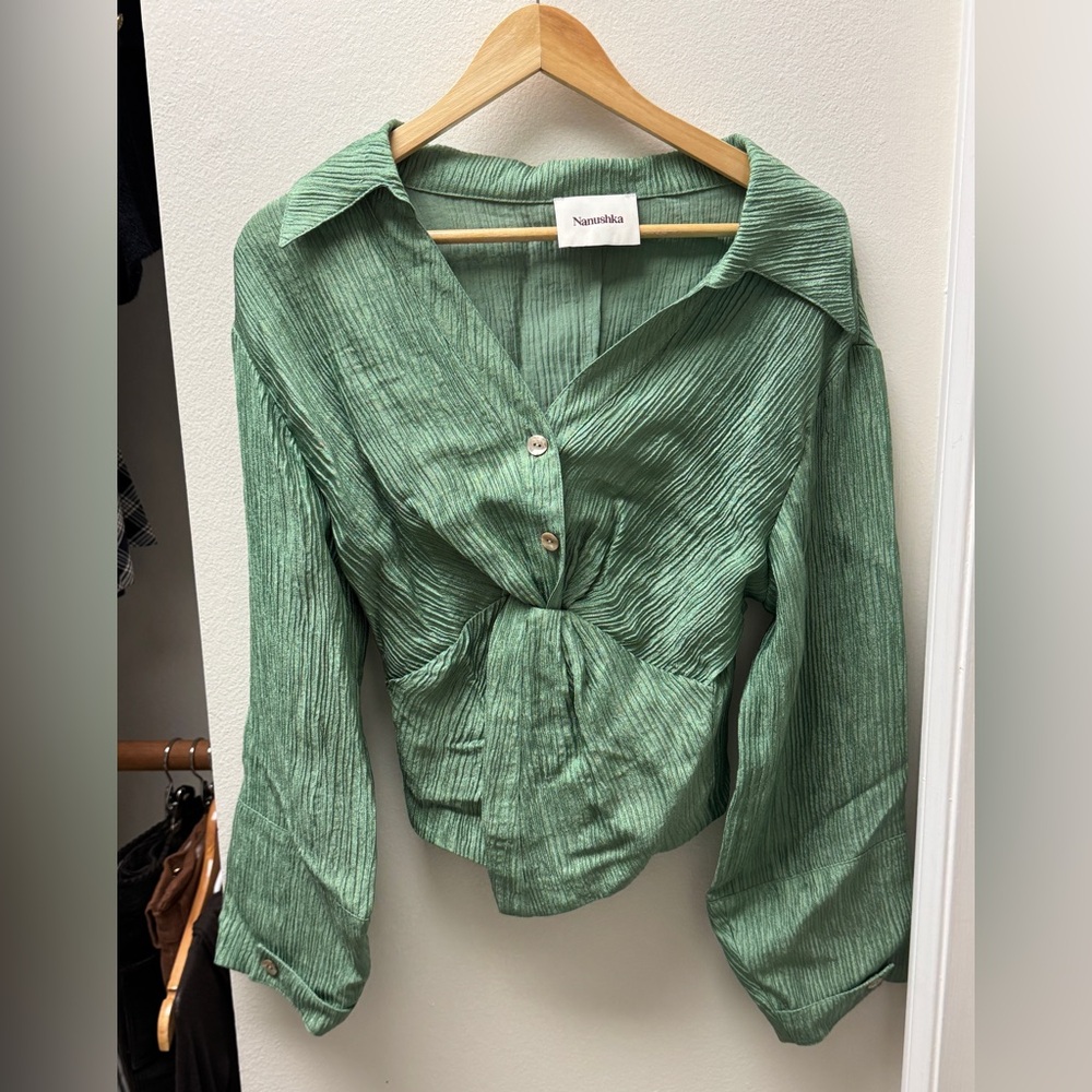 Nanushka Idris Pleated Twist Shirt
